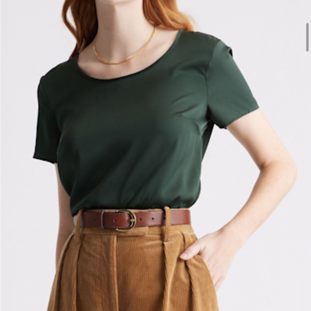 Quince Washable Stretch Silk Tee